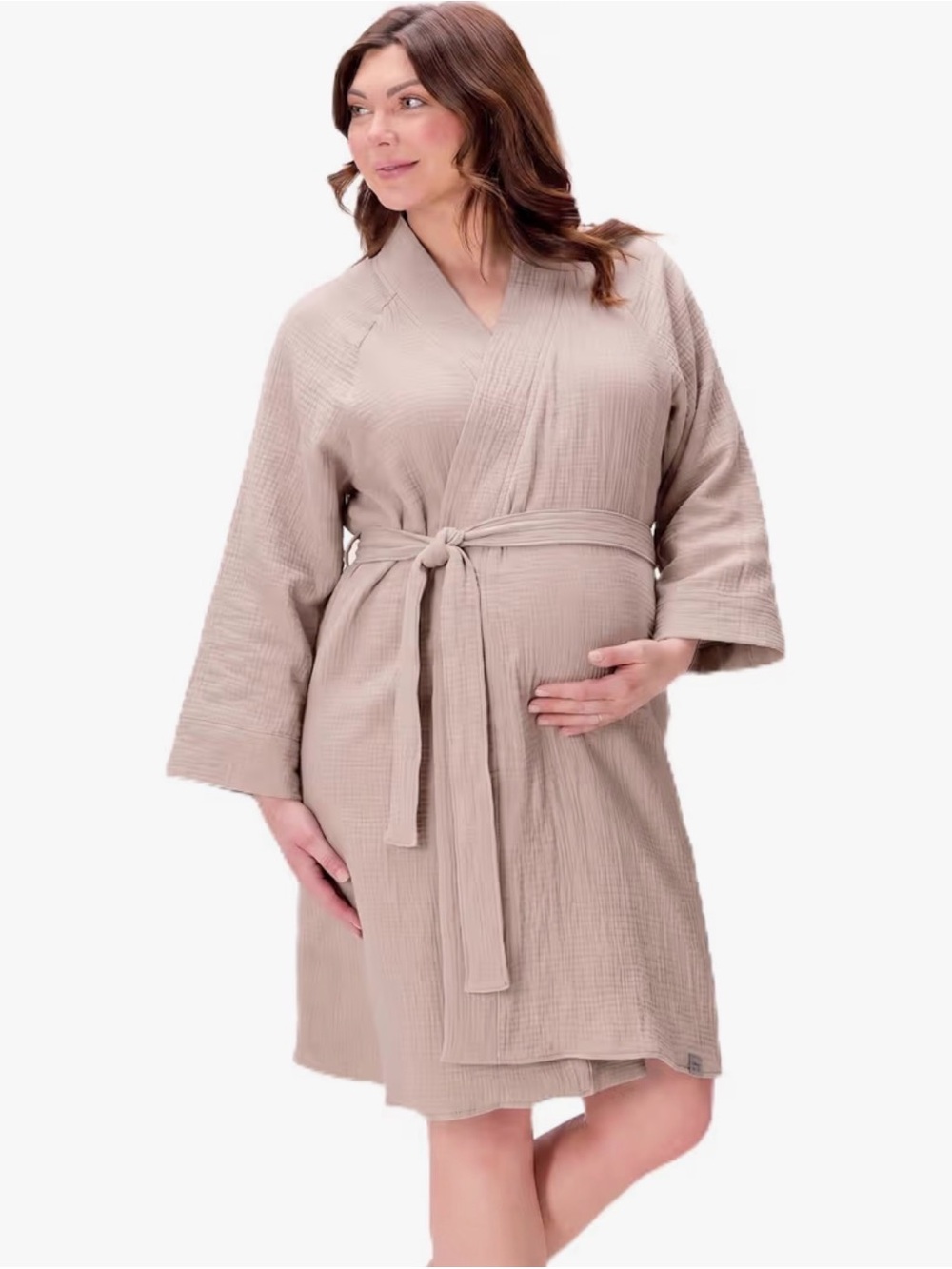 Parker Baby Maternity Robe Muslin Cotton Soft Breathable S/M